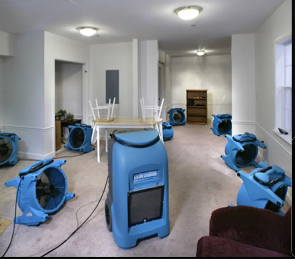 Air movers and dehumidifier setup for Water Extraction & Removal in Woodinville